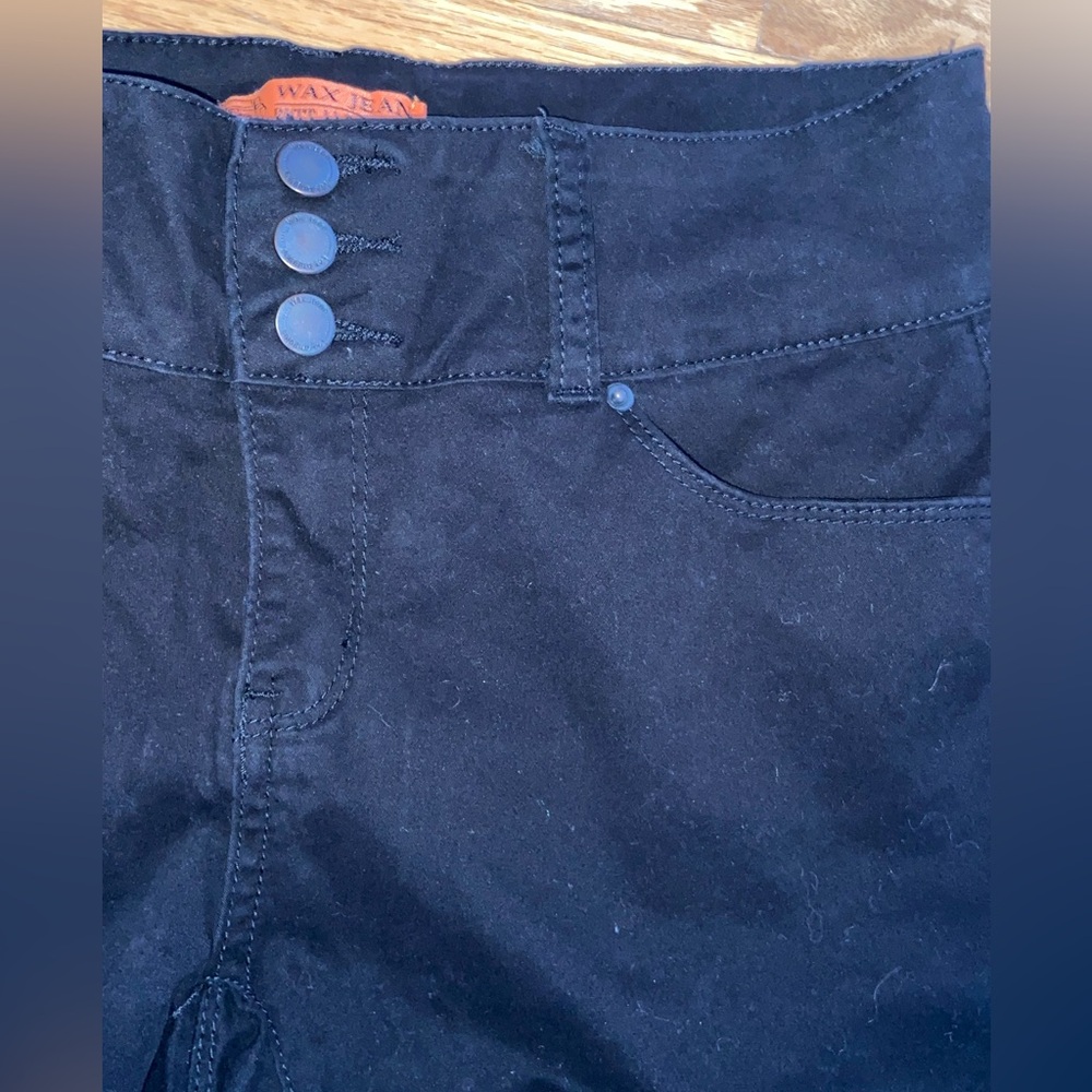 Black Wax Denim Pants